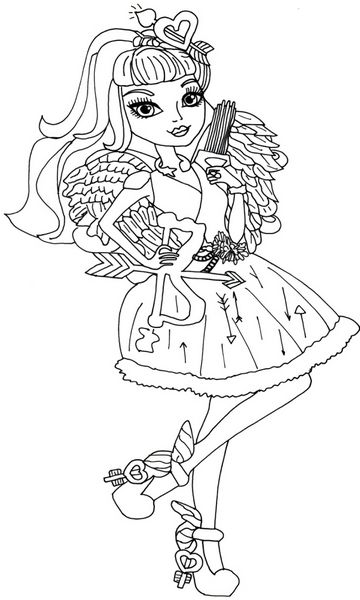 kolorowanka C.A. Cupid Ever After High malowanka do wydruku dla dziewczynek, do pokolorowania kredkami, obrazek nr 20